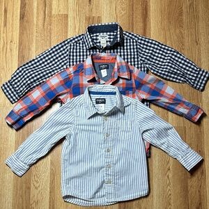 OshKosh B’gosh Boys Button-Down Shirts Bundle (3 Toddler Shirts)